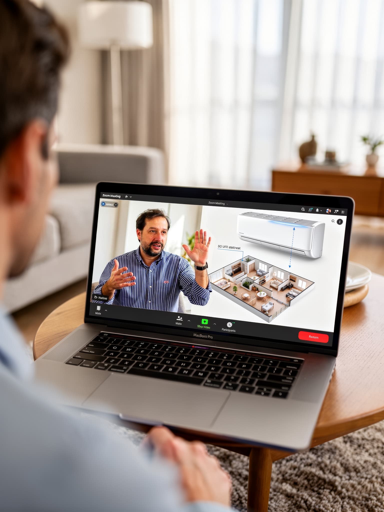 Cliente en videollamada con experto Meser