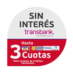 Sin interés - Hasta 3 cuotas con Transbank